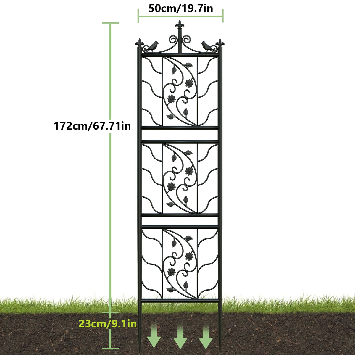 Powder Coated Iron Garden Trellis Tall Plant Support Fence For Vegetables Grapes And Flowers