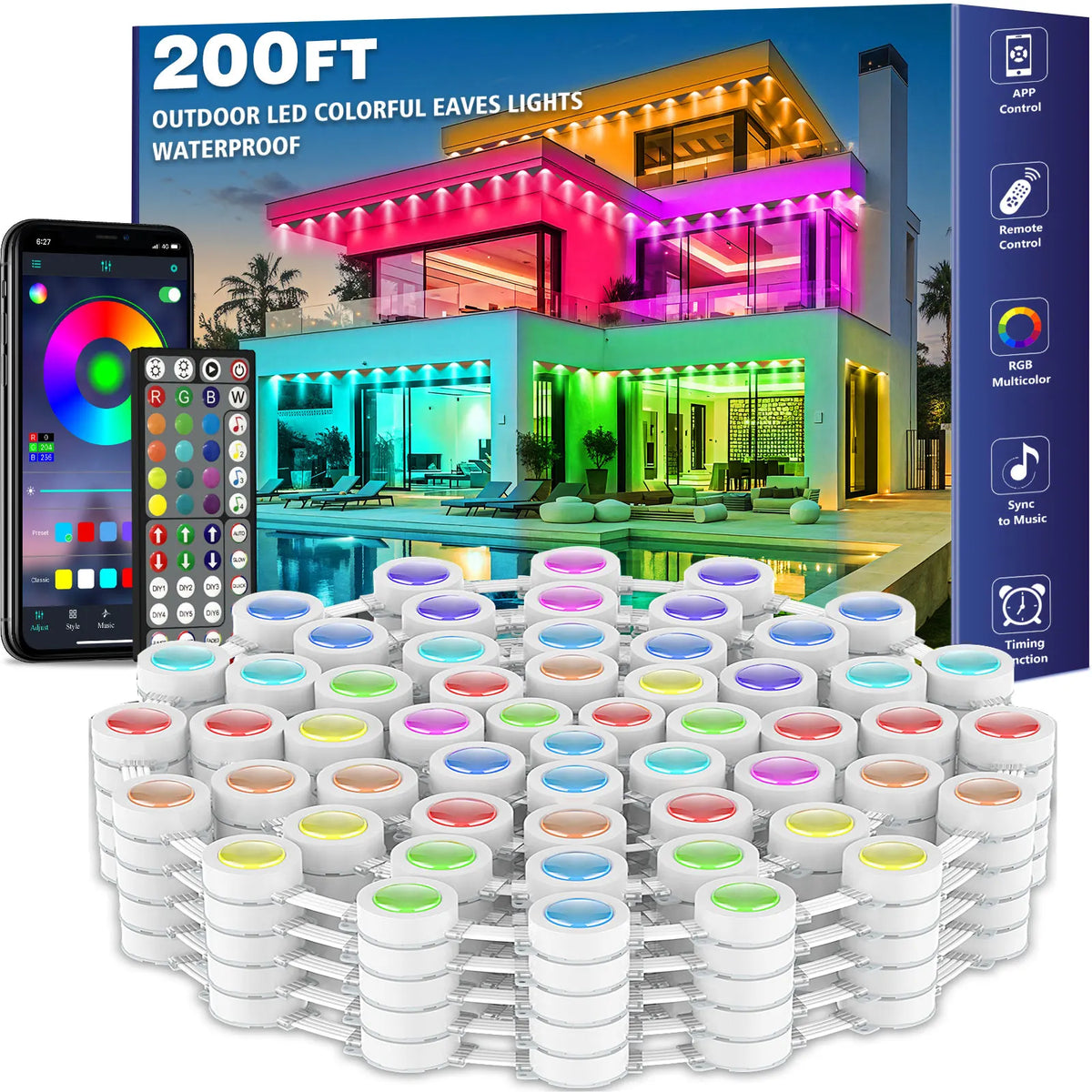 AILBTON Smart Permanent Outdoor LED Eaves Lights With App Control