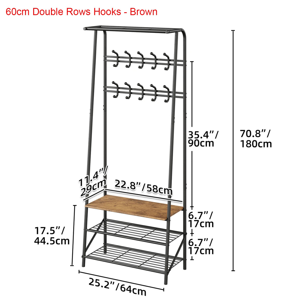 TWISTER.CK Entryway Coat Rack Bench with Shoe Storage and Hooks