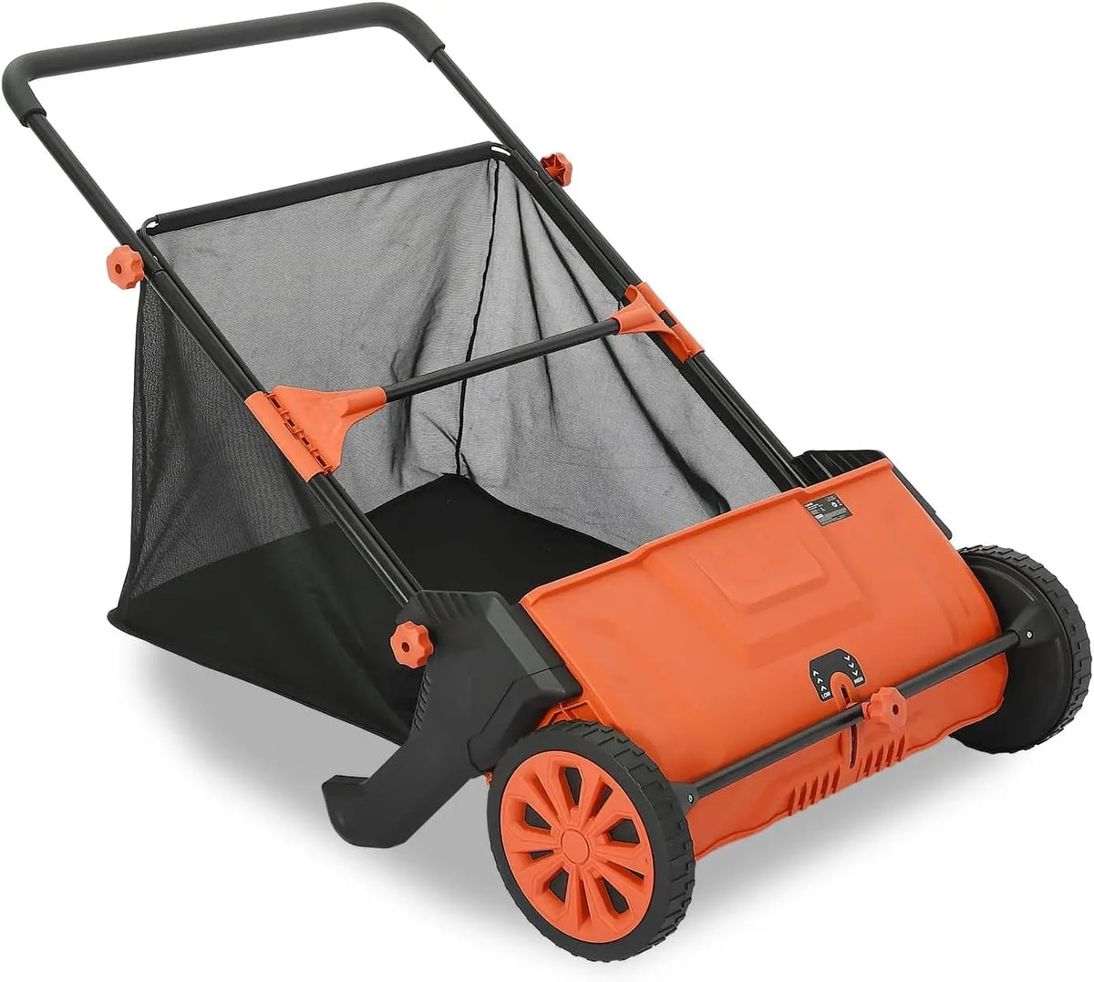 TACLEEKII Manual Lawn Sweeper With Four Brush Debris Collection System