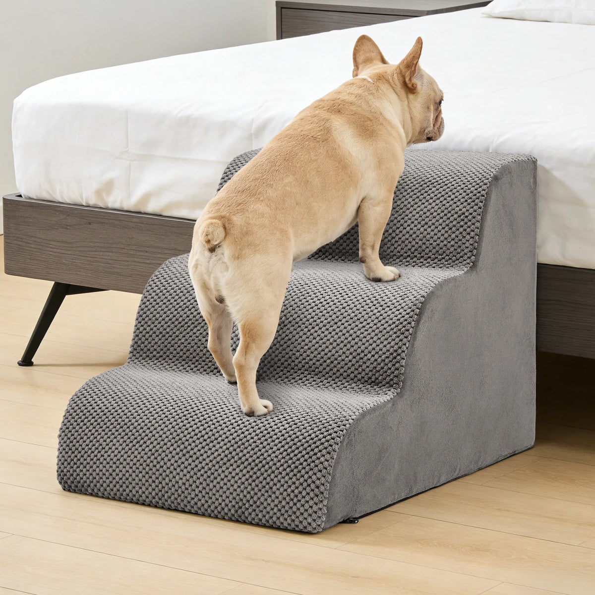 Curved Foam Dog Stairs Ramp With Non Slip Pet Steps