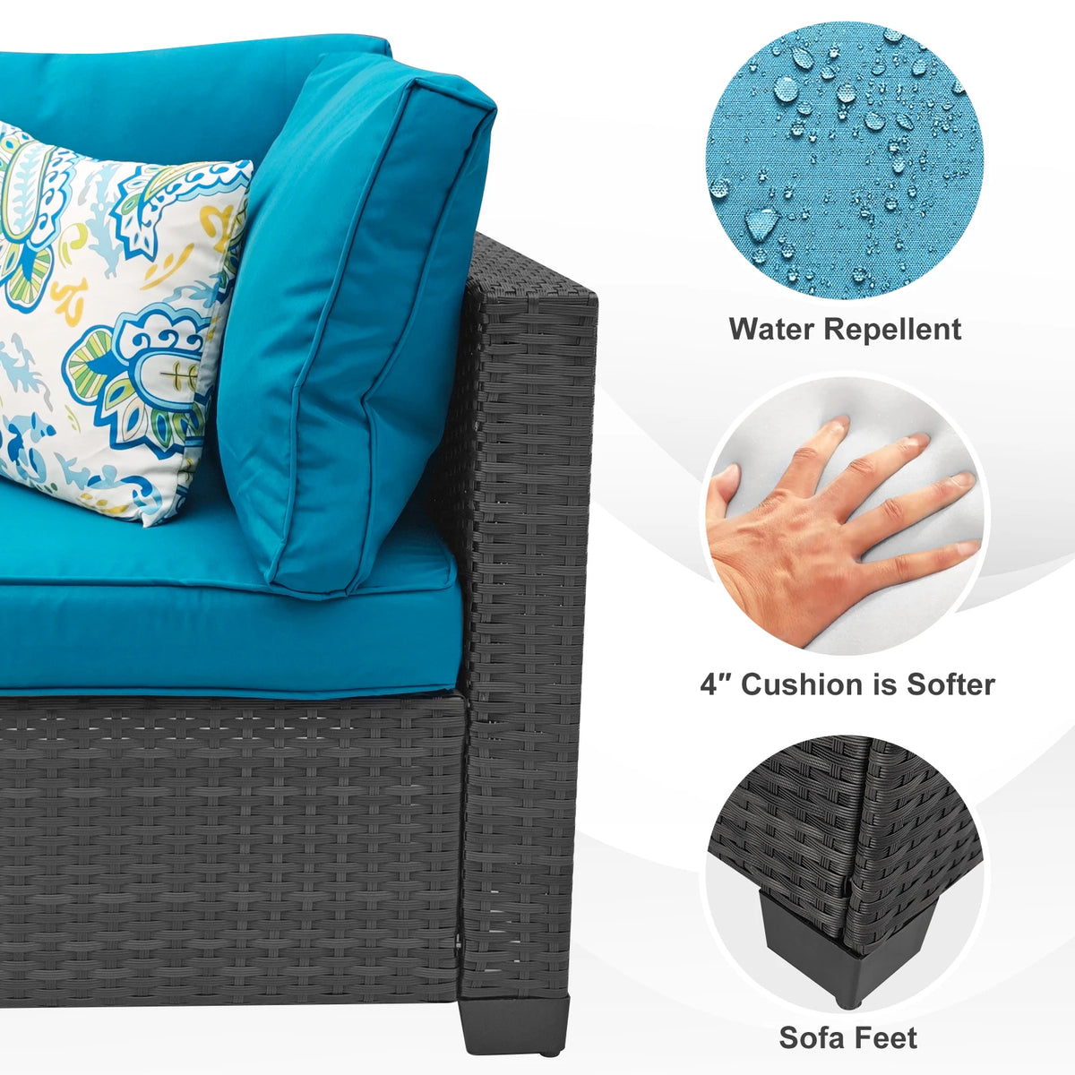 All Weather Wicker Outdoor Patio Conversation Furniture Set