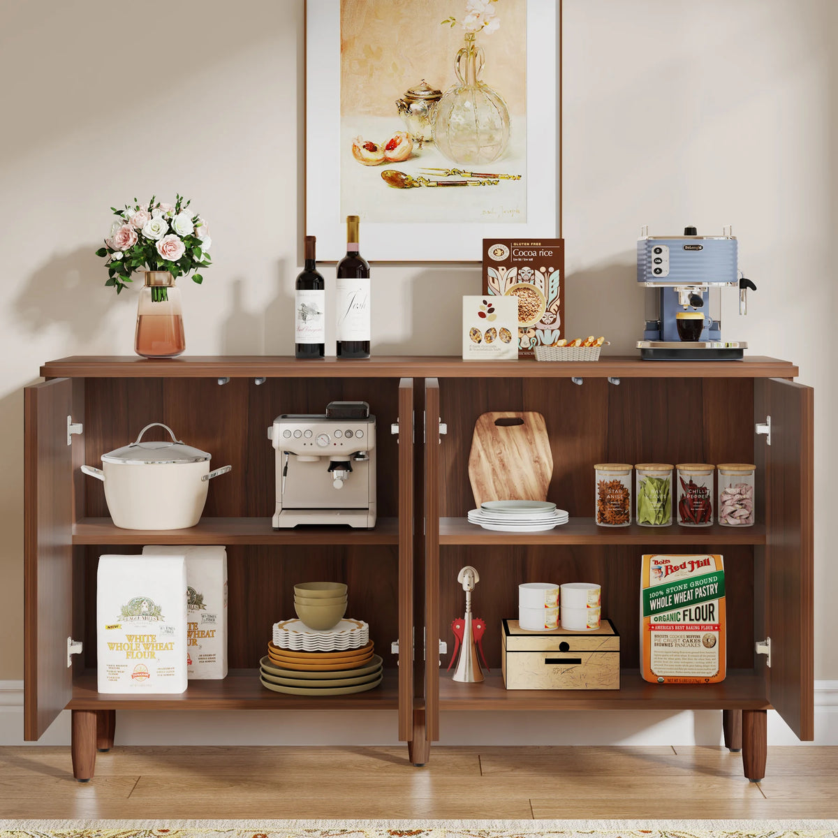 Tribesigns Modern Buffet Cabinet Sideboard With Doors And Storage