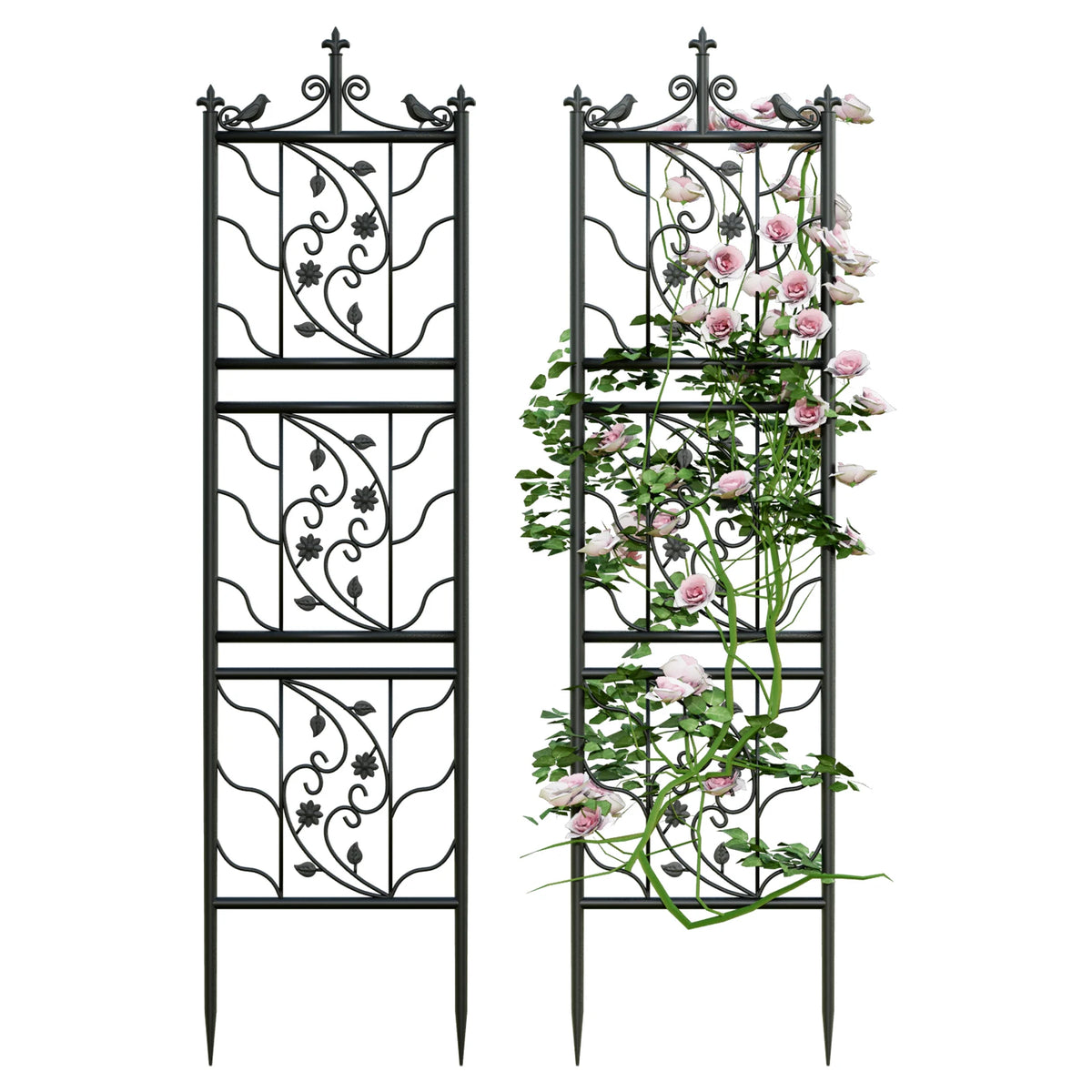 Powder Coated Iron Garden Trellis Tall Plant Support Fence For Vegetables Grapes And Flowers