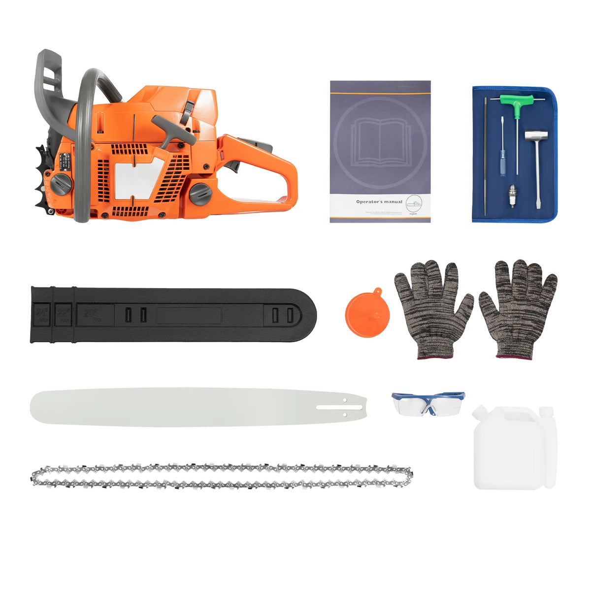 Gas Powered Two Stroke Chainsaw for Tree and Wood Cutting