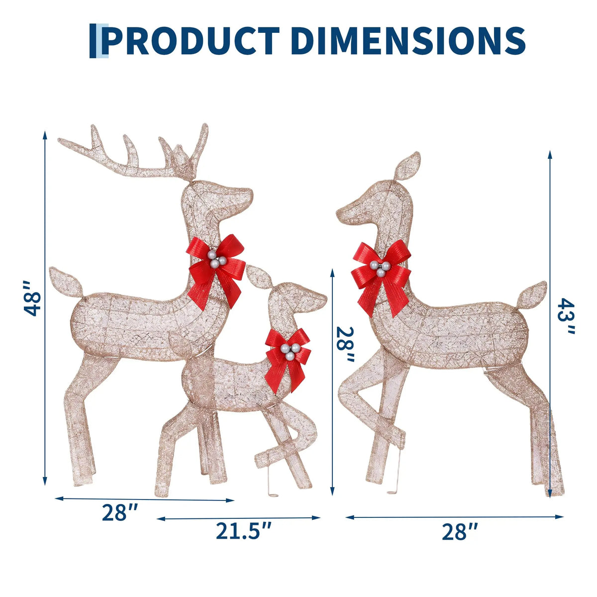 HiMISS Lighted Christmas Reindeer Family Outdoor Decorations
