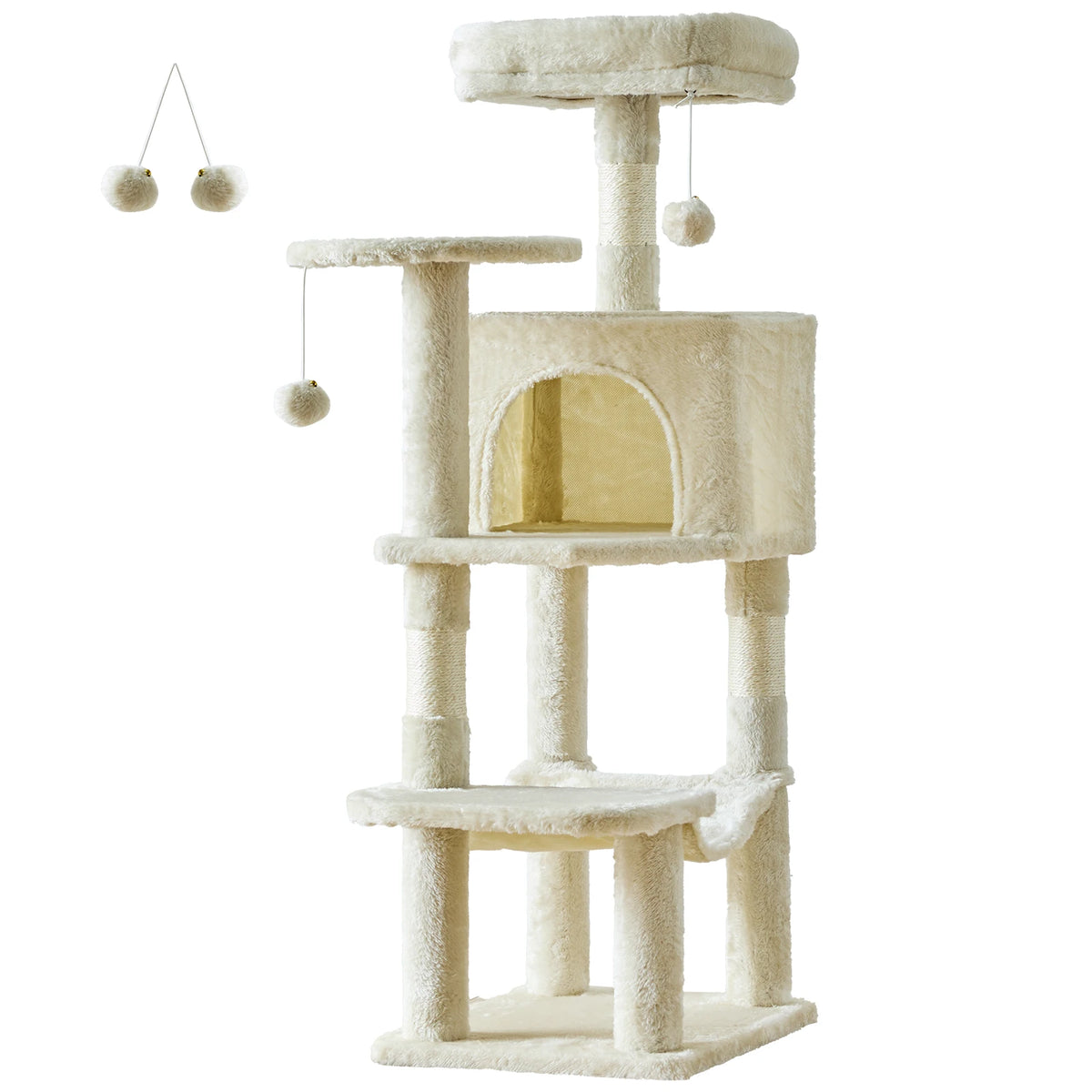 JHK Multi Level Cat Tree With Sisal Posts And House