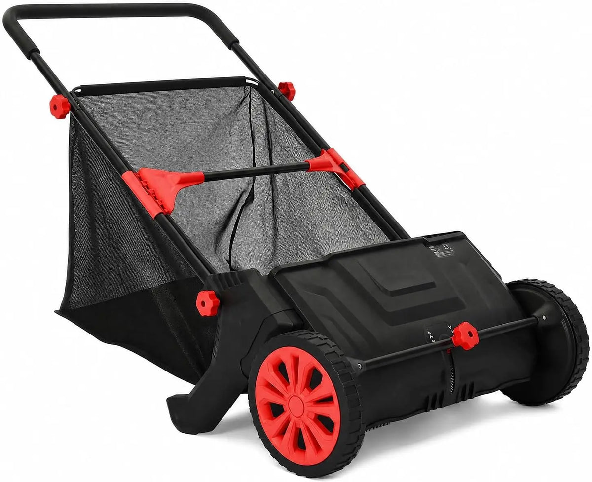 TACLEEKII Manual Lawn Sweeper With Four Brush Debris Collection System