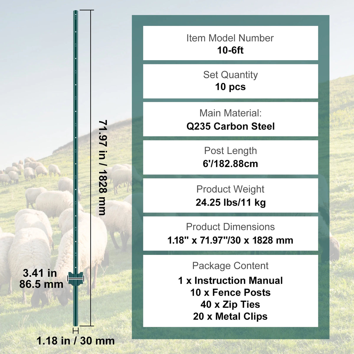 SucceBuy IndustrialGrade Strength Heavy Duty Steel Fence Post TPost Reinforcement
