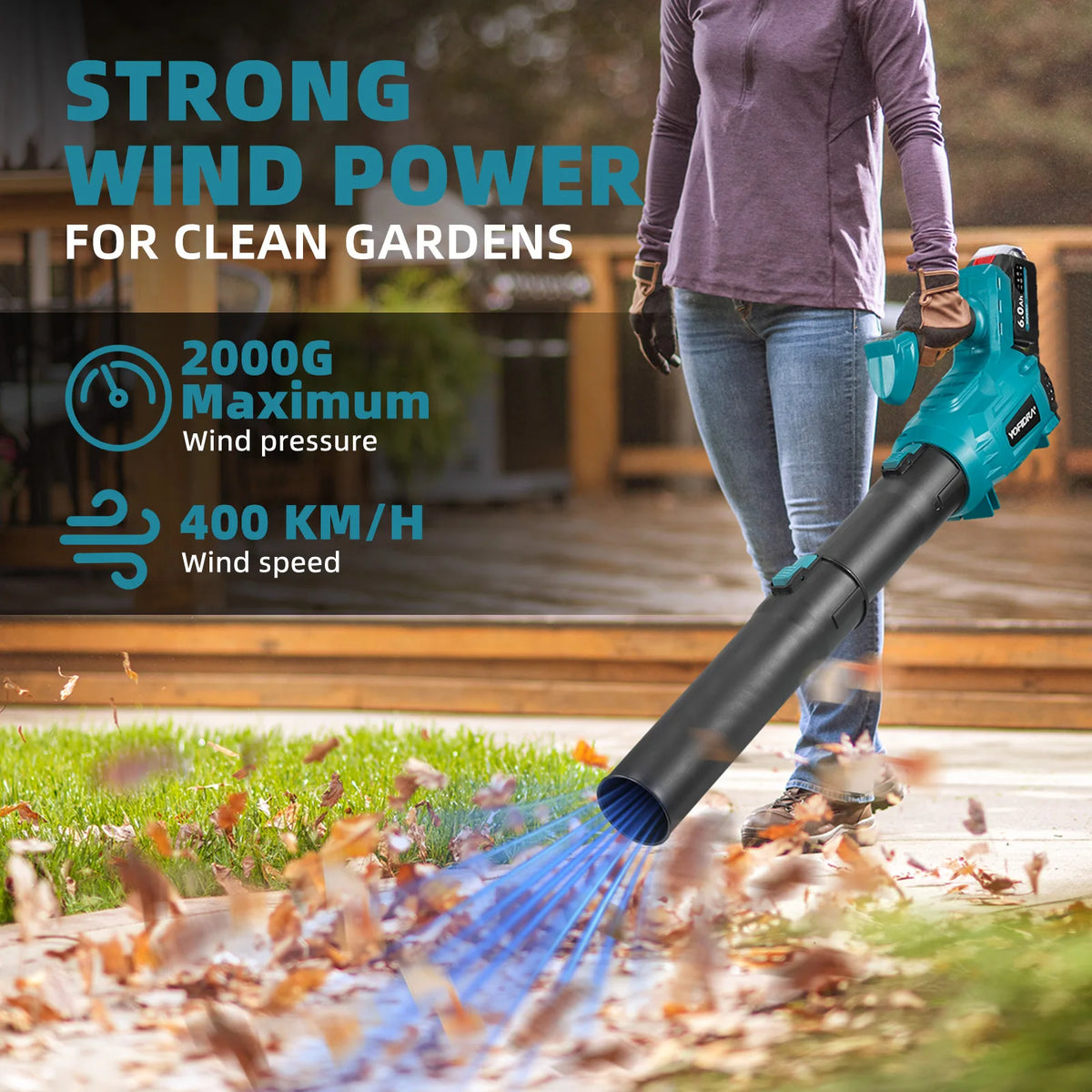 Yofidra Brushless Air Blower for Garden Dust and Snow Cleaning