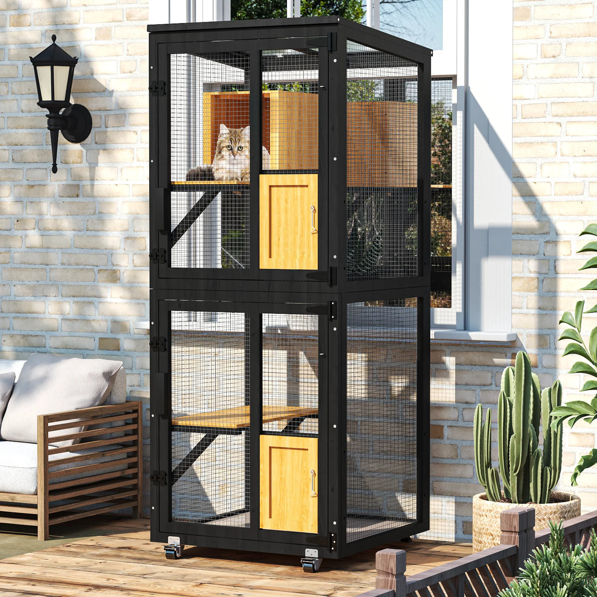 Outdoor Cat Catio Playpen With Waterproof Roof And Resting Box