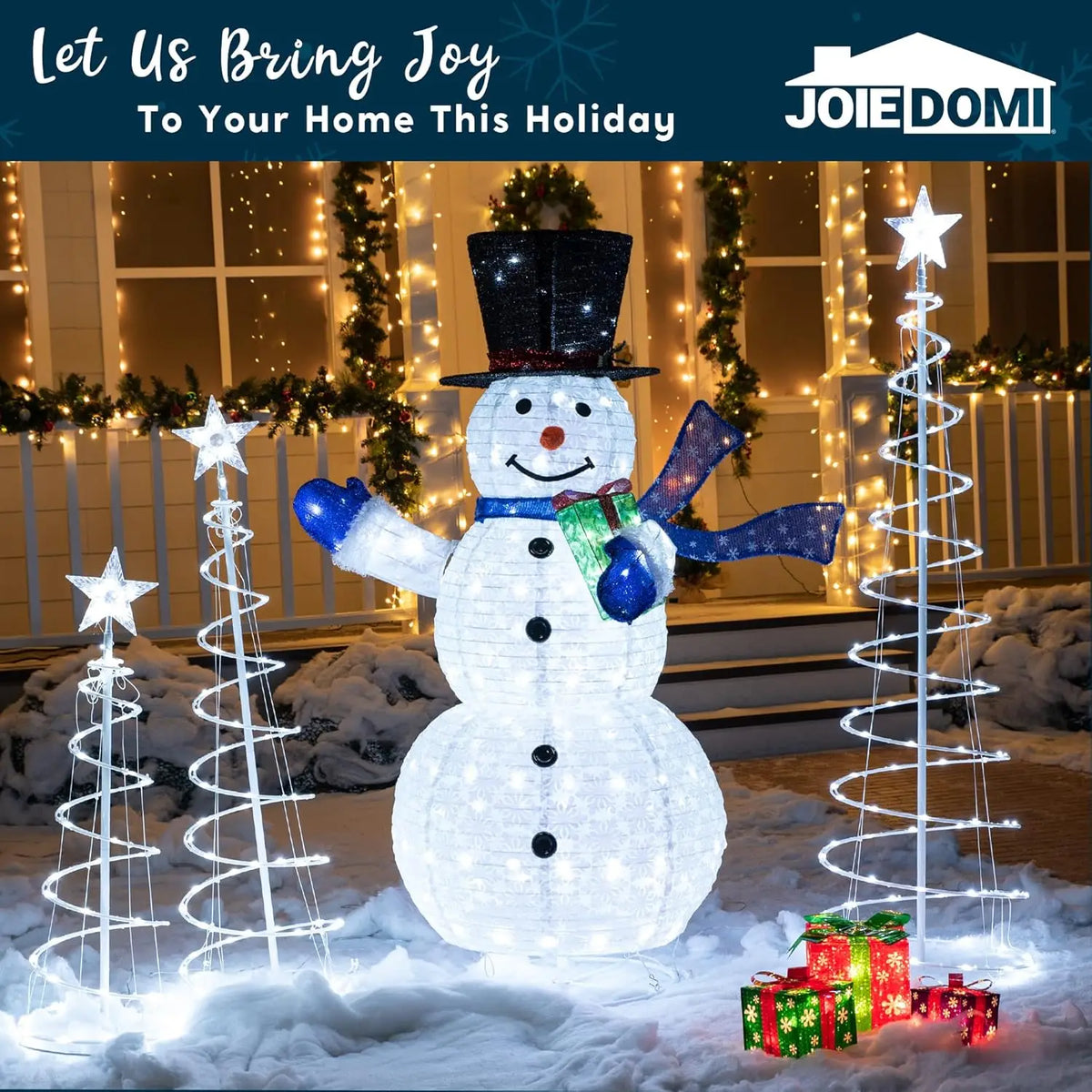 Joyfy Spiral Christmas Tree Lights With Star Topper And Stakes