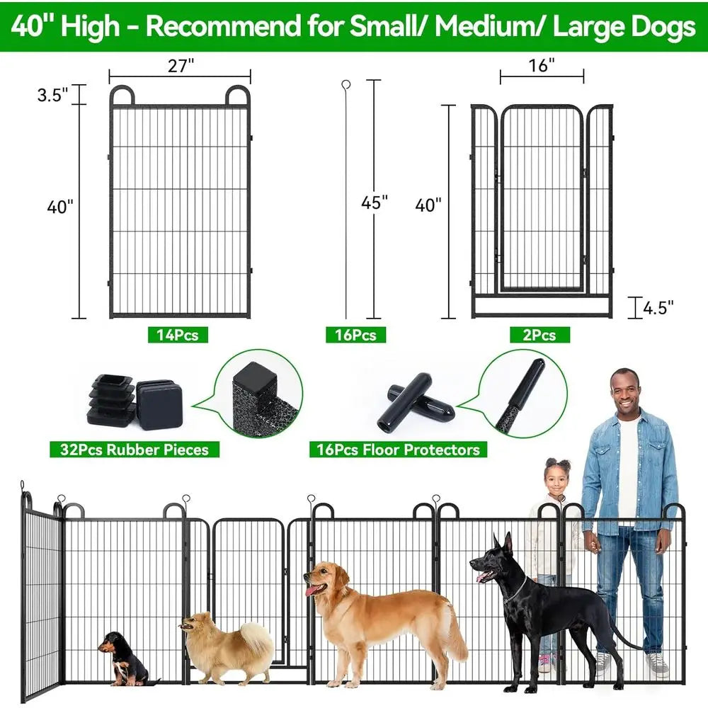 Heavy Duty Portable Outdoor Dog Playpen With 16 Panels
