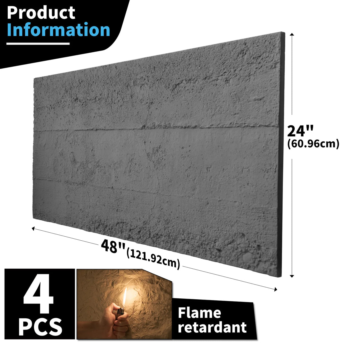Art3d Cement Texture 3D Wall Panels for Interior Home Decor