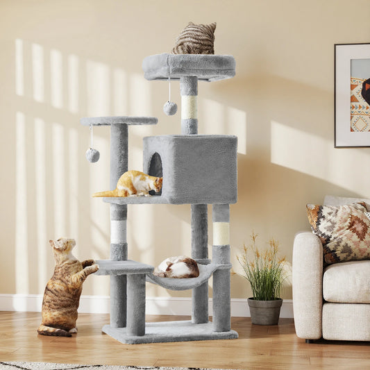 JHK Multi Level Cat Tree With Sisal Posts And House