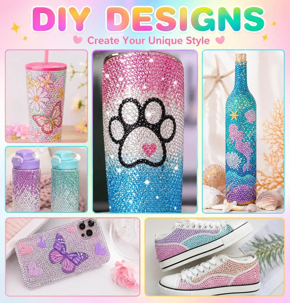 Resin Rhinestone Bedazzling Kit With Flatback Gems for Crafts