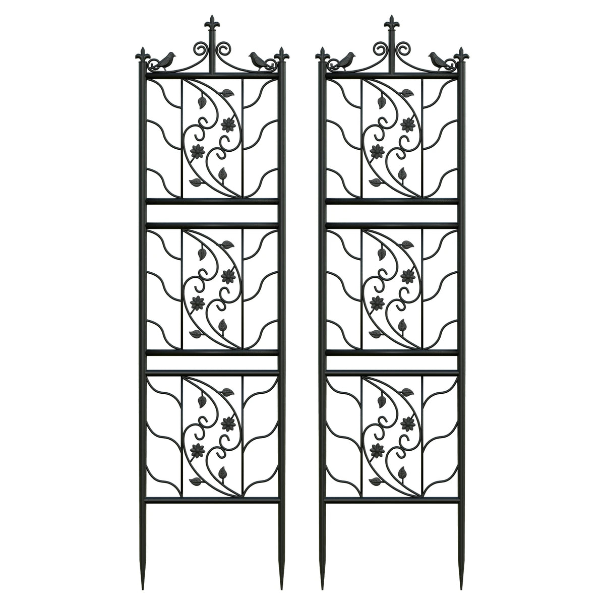 Powder Coated Iron Garden Trellis Tall Plant Support Fence For Vegetables Grapes And Flowers