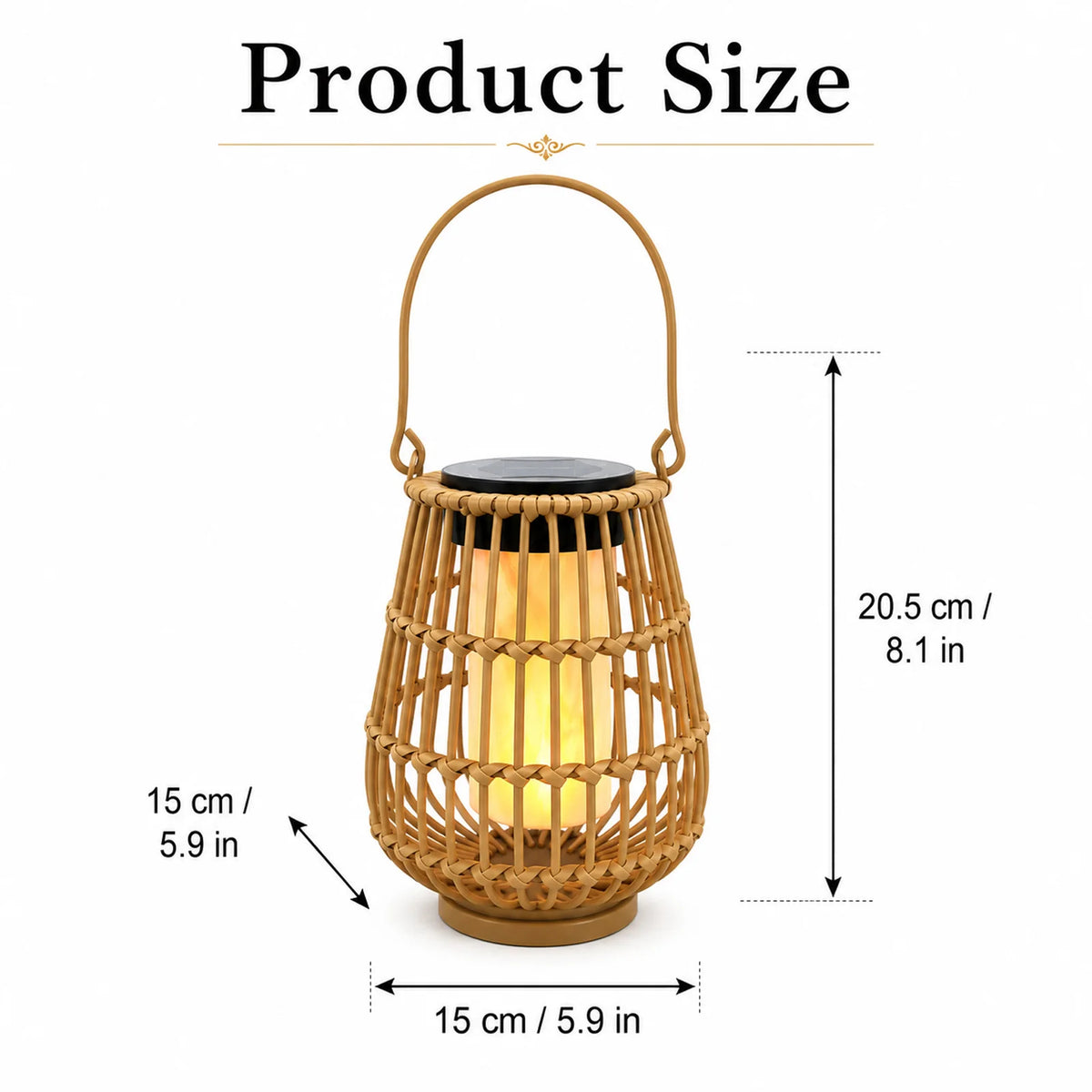 Handwoven Outdoor Solar Lanterns for Garden Patio and Porch Lights