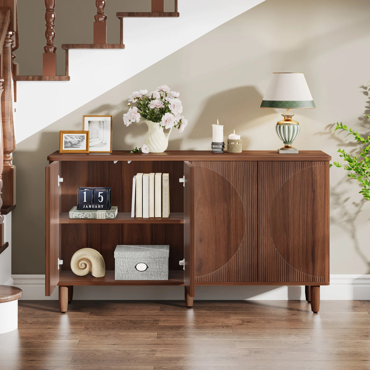 Tribesigns Modern Buffet Cabinet Sideboard With Doors And Storage